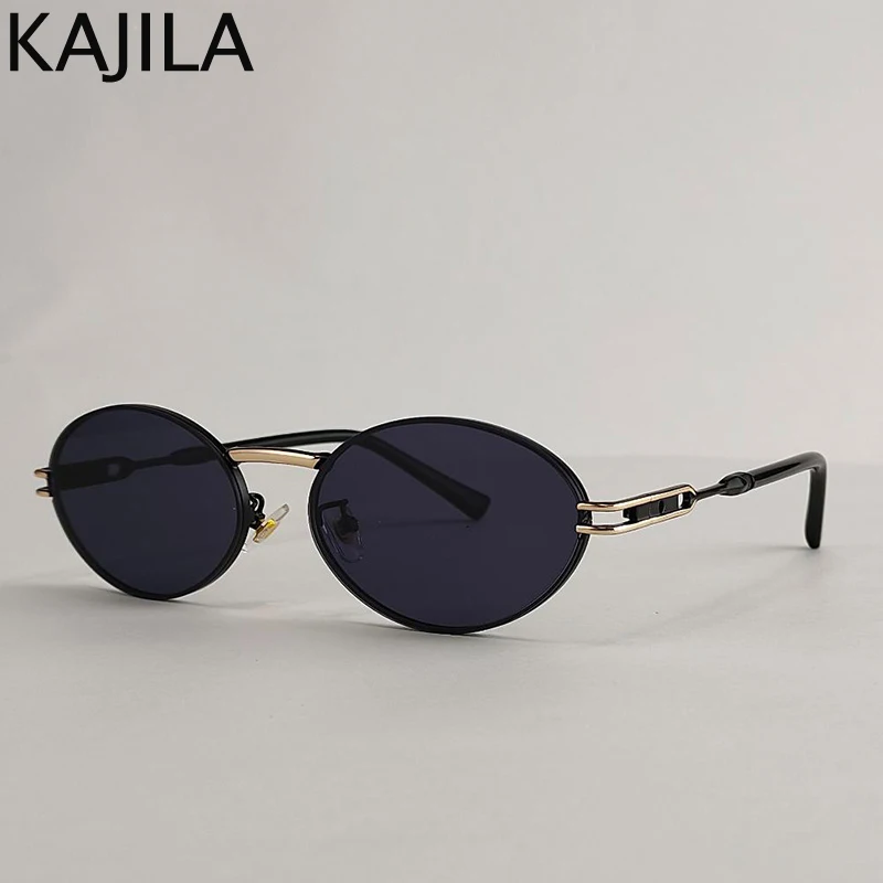 Kleine ovale Steampunk-Sonnenbrille aus Metall für Damen 2026 – Luxusmarke, Vintage Punk Sonnenbrillen für Damen, modische UV400-Schutzbrillen – Detail 1