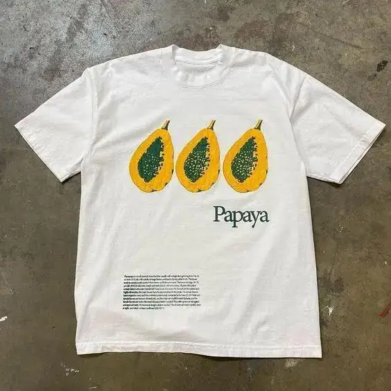 

Summer Women Fruit Letter Pattern Printed T-shirts Y2k Haraj oversized t shirt men clothing shirts for men
