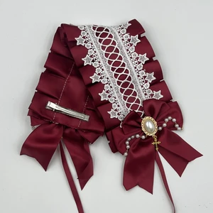 نسائي قوطية لوليتا واسعة الدانتيل غطاء الرأس خادمة الدانتيل يدوية متعددة الاستخدامات اكسسوارات الشعر لطيف تأثيري عصابات حلو دبوس الشعر أفضل 8 ألعاب تنكرية لحلوى الحب مبيعا - رقم 3