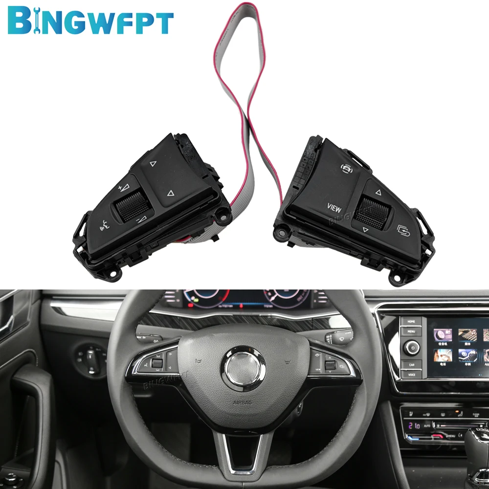 

3VD 919 719 A Multi-Function Steering Wheel Buttons Control Switch For Skoda Octavia A7 Superb Kodiak 2015-2025 3VD919719
