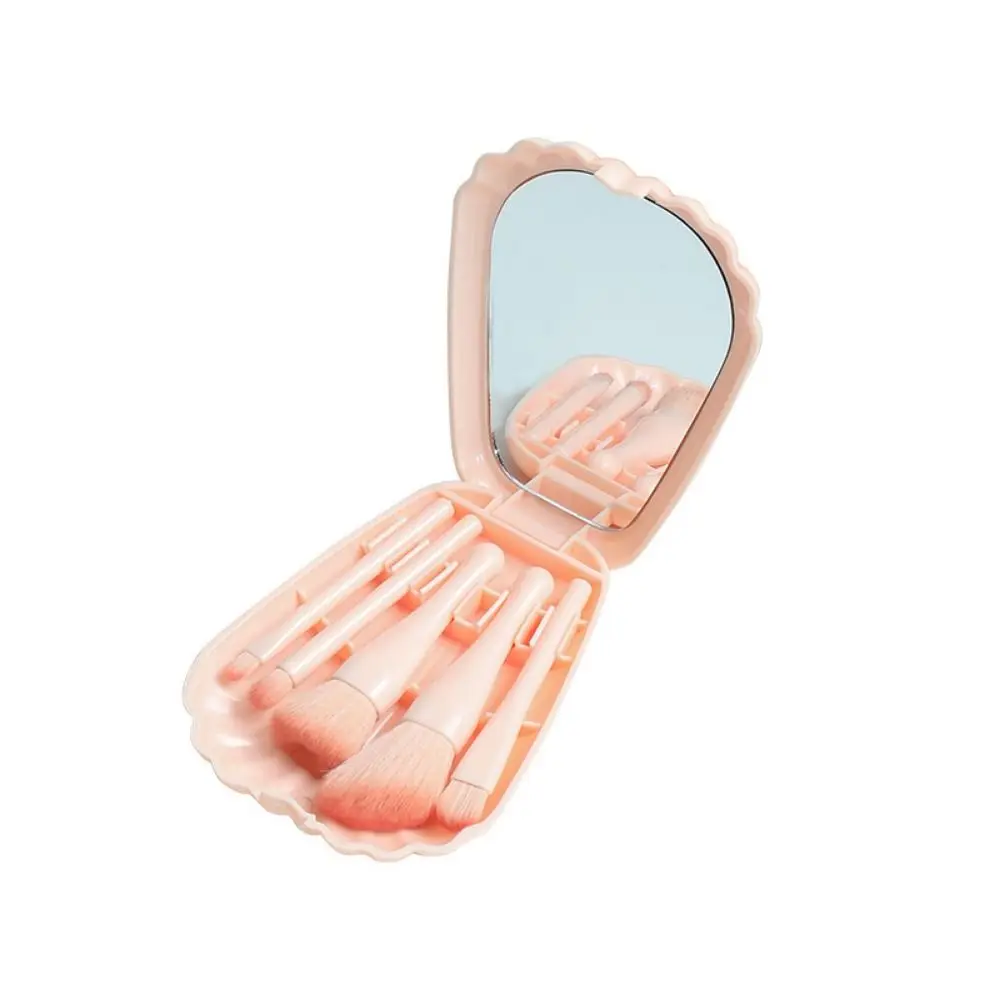 Set di pennelli per trucco da viaggio Shell Set di pennelli per trucco trapuntato in acrilico Borsa per cosmetici acrilico multifunzione a cinque griglie