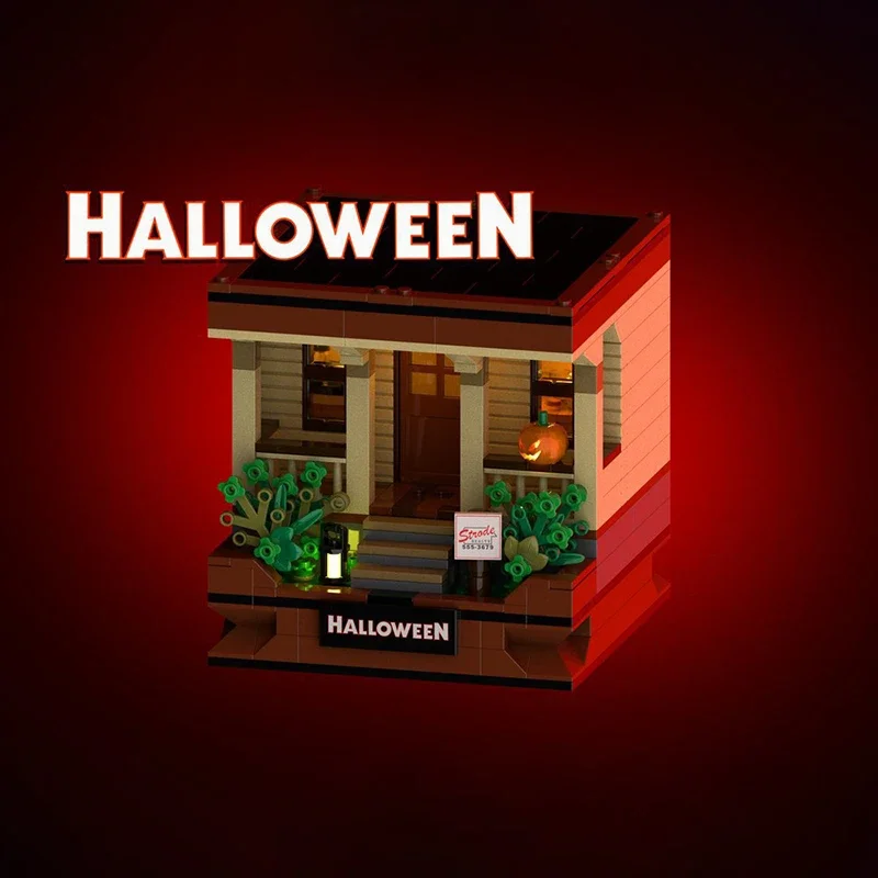 Street View Model Moc Bouwsteen Modulair Halloween Huismodel Technologie Baksteen DIY Assemblage Bouwspeelgoed Vakantiegeschenken