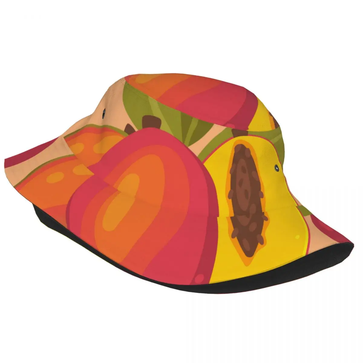 Cute Mango Bucket Hat Summer Hats Fisherman Hat Foldable Women Men Sunscreen Shade Caps