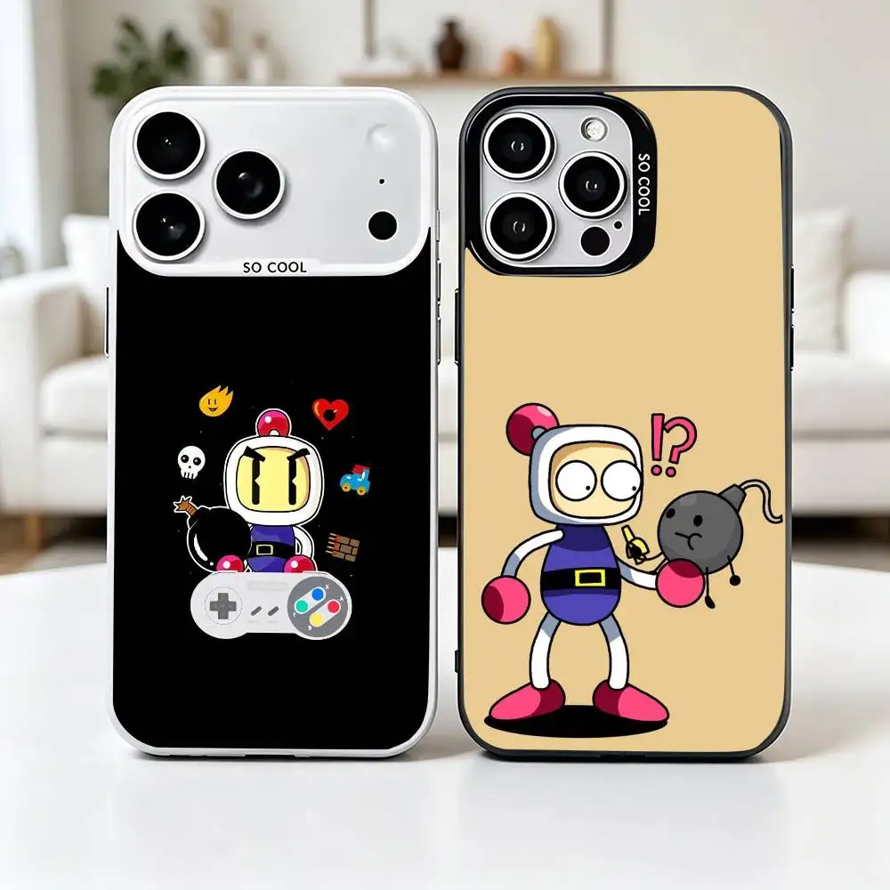 

B-Bomberman Game Phone Case For iPhone 17,16,15,14,13,12,11 Plus,Pro Max,XS,Colorful Silver Phone case Funda Cover