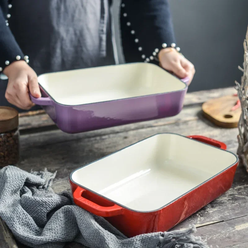 Kuchenka indukcyjna specjalny garnek duża pojemność naczynia emaliowane żeliwne blacha do pieczenia duża poręczna miska pogłębia kolorowe duży