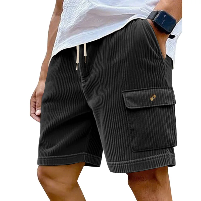 Pantalones cortos de pana para hombre americano, holgados, para las cuatro estaciones, Hip Hop, informales, deportivos, para correr