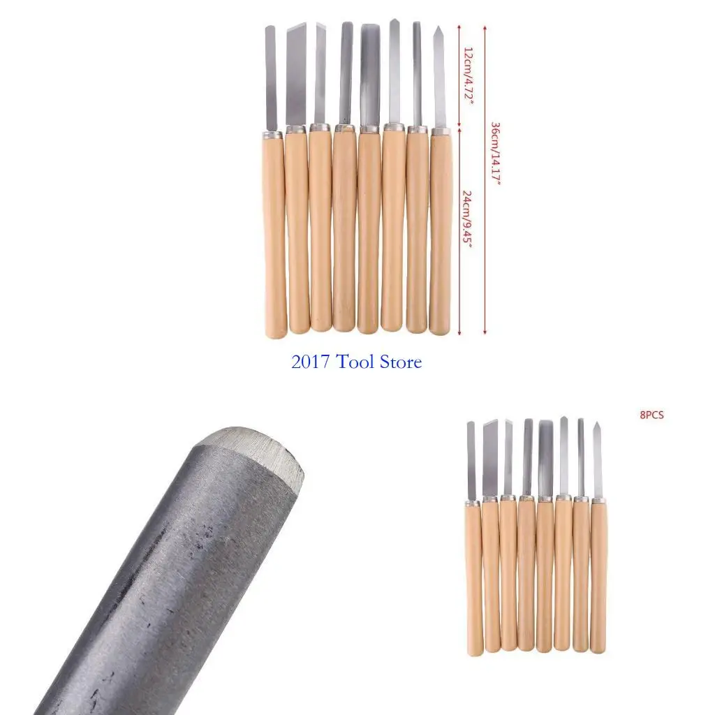 

K92A Lathe Set Woodworking Turning Tool Cutting Carving HSS Steel Tool 8x