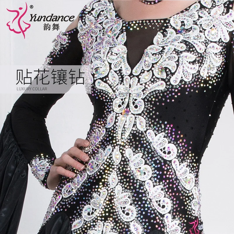 B-1875 맞춤 볼룸 댄스 경연 대회 드레스 판매를위한 고급 볼룸 표준 댄스 드레스 사회 현대 댄스 드레스