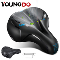 YOUNGDO Comfortable Bicycle Saddle Cover PU Leather Gel Wide Shock Absorbing Bike Cushion for MTB Mountain Road Bike Accessories