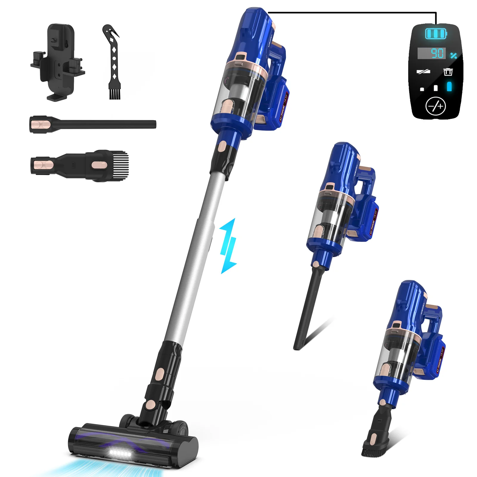 YISORA V12 Cordless Vacuum Cleaner Blue