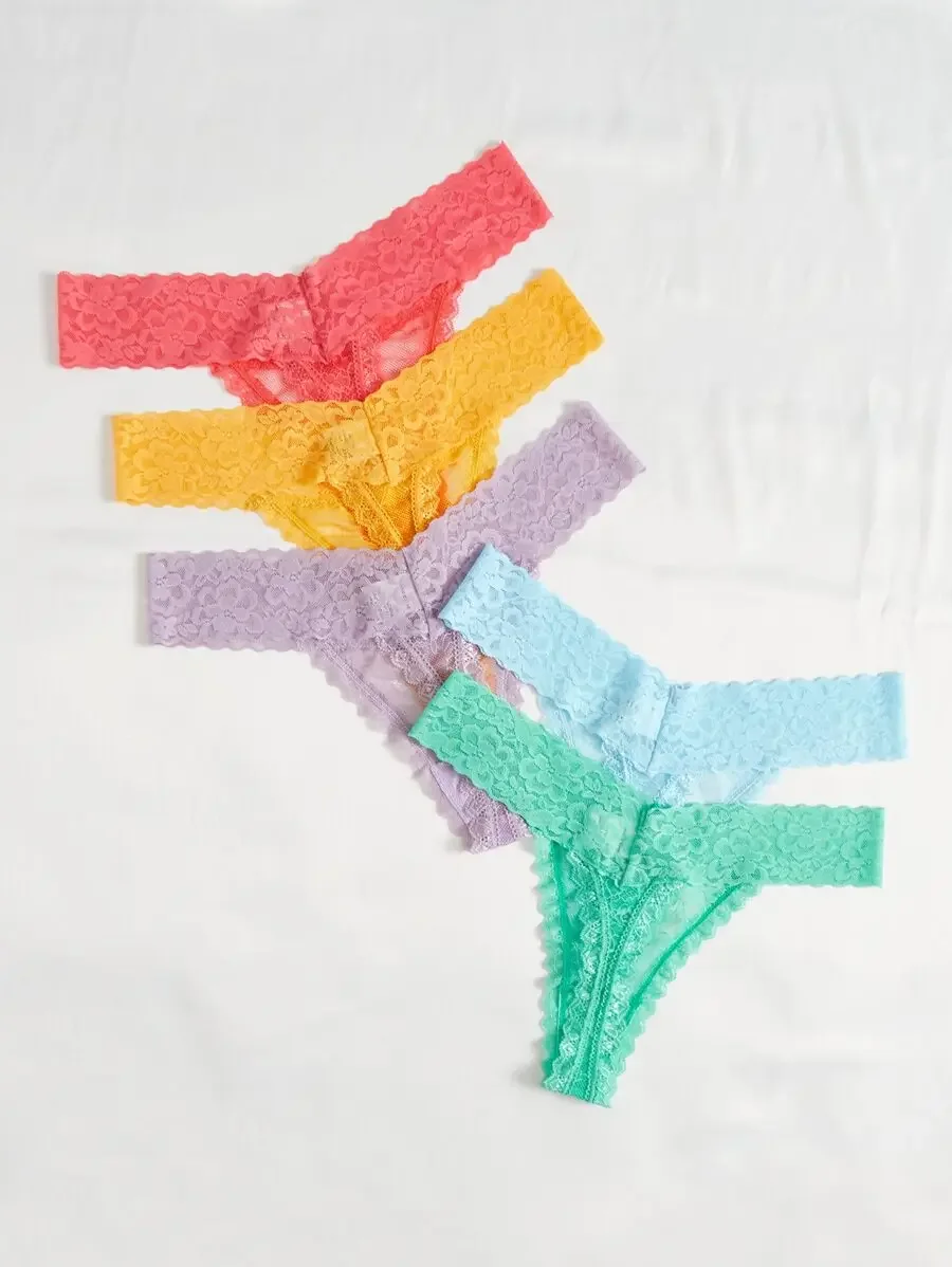 

5 Pack Floral Lace Panties Womens Underwear