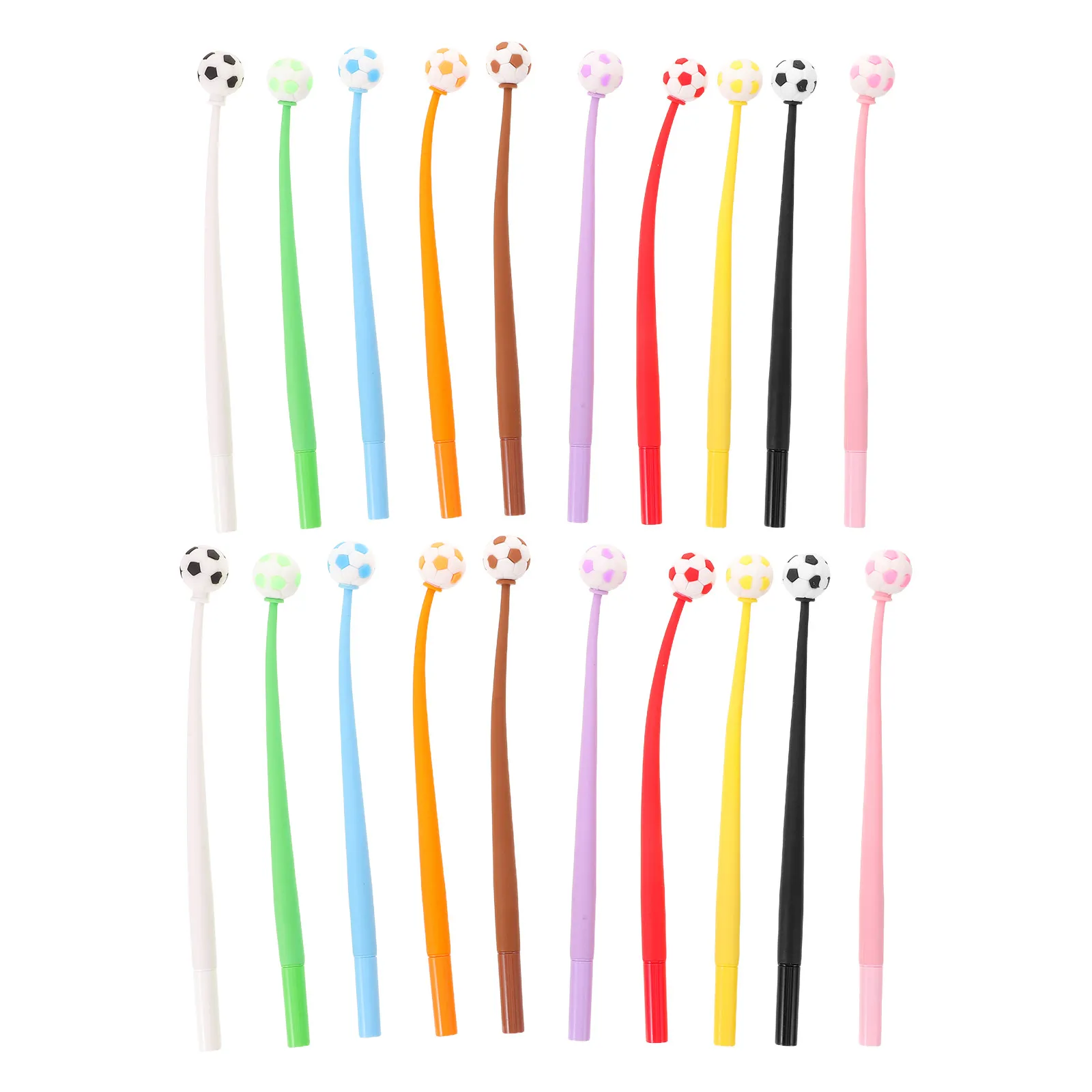 20Pcs Soccer Party Favor Pens Football Themed Gel Ink Writing Supplies Fun Swaying Design Assorted Colors Sports Themed Gifts