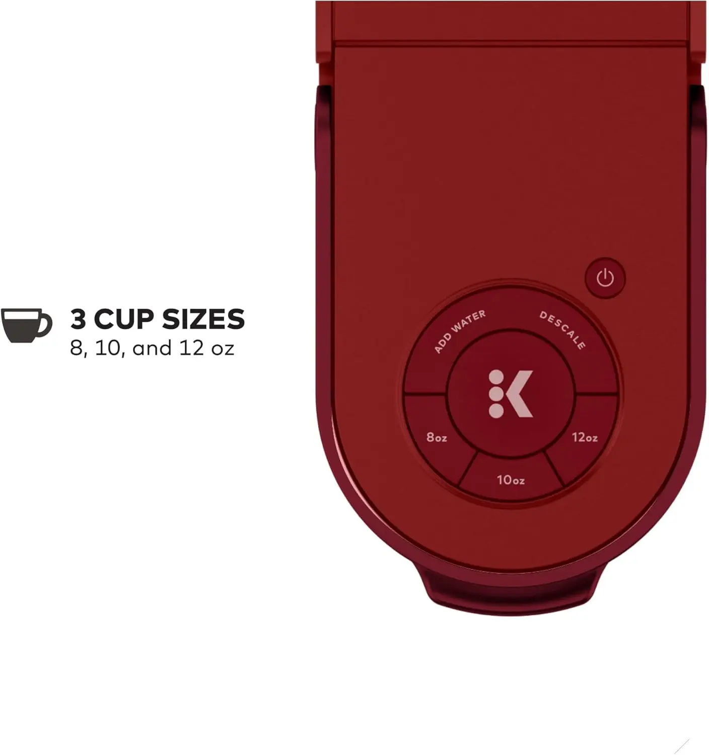 ماكينة صنع القهوة K- Slim Single Service K-Cup Pod، مع 3 أحجام مشروب، تقنية متعددة الأشواط، خزان قابل للإزالة 46 أونصة، أحمر قرمزي
