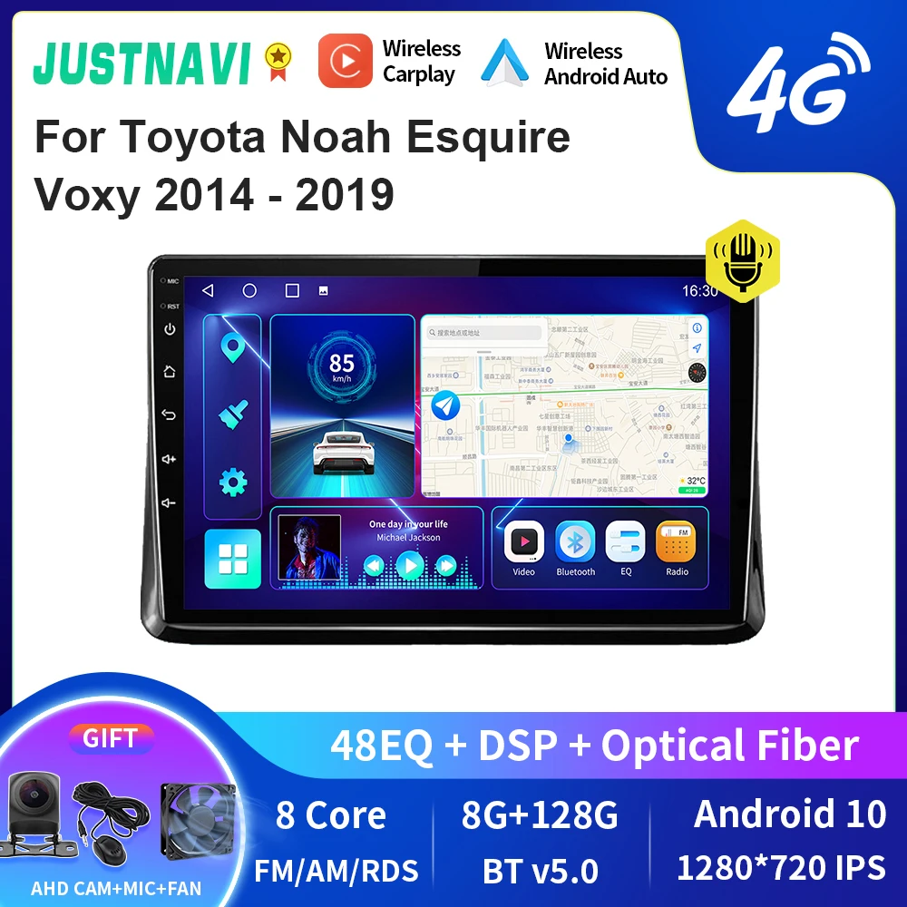 

JUSTNAVI QT10 беспроводной CarPlay Android авто радио для Toyota Ноя лыжа Voxy 2014 - 2019 стерео HU мультимедийный видеоплеер GPS