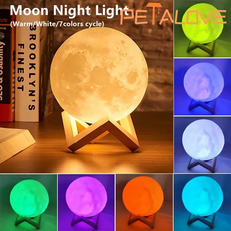 Moon Light Book Night Lamp Girl Boy Child Birthday Gift Bedroom Party Decoration Indoor Lighting