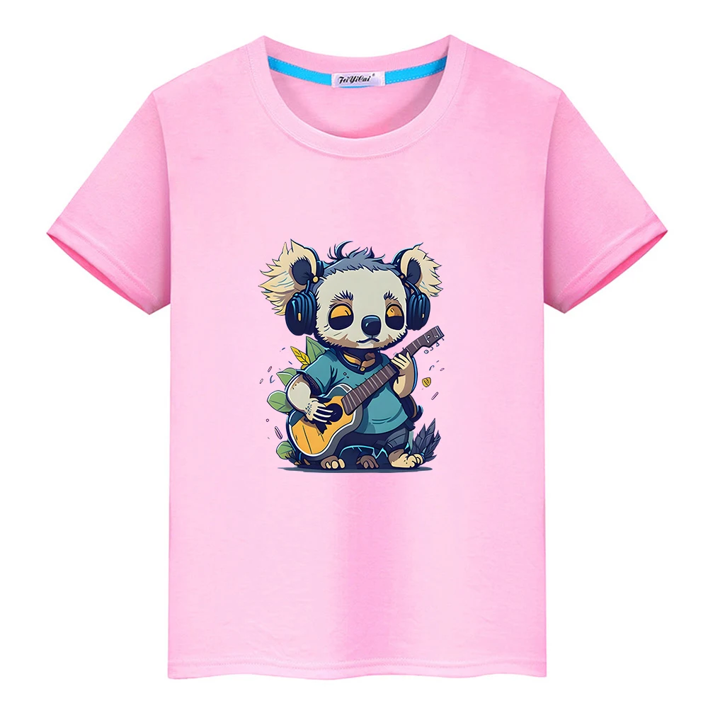 Australia Koala Cute Cartoon T-shirt Casual Short Sleeve Comfortable Tee-shirt for Boys and Girls Summer 100% Cotton Tshirt Soft