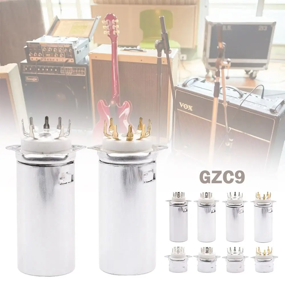 1Pcs 9Pin B9A Vacuum Tube DIY Tin-Plated Valve Base PCB Mount with Aluminum Shield GZC9