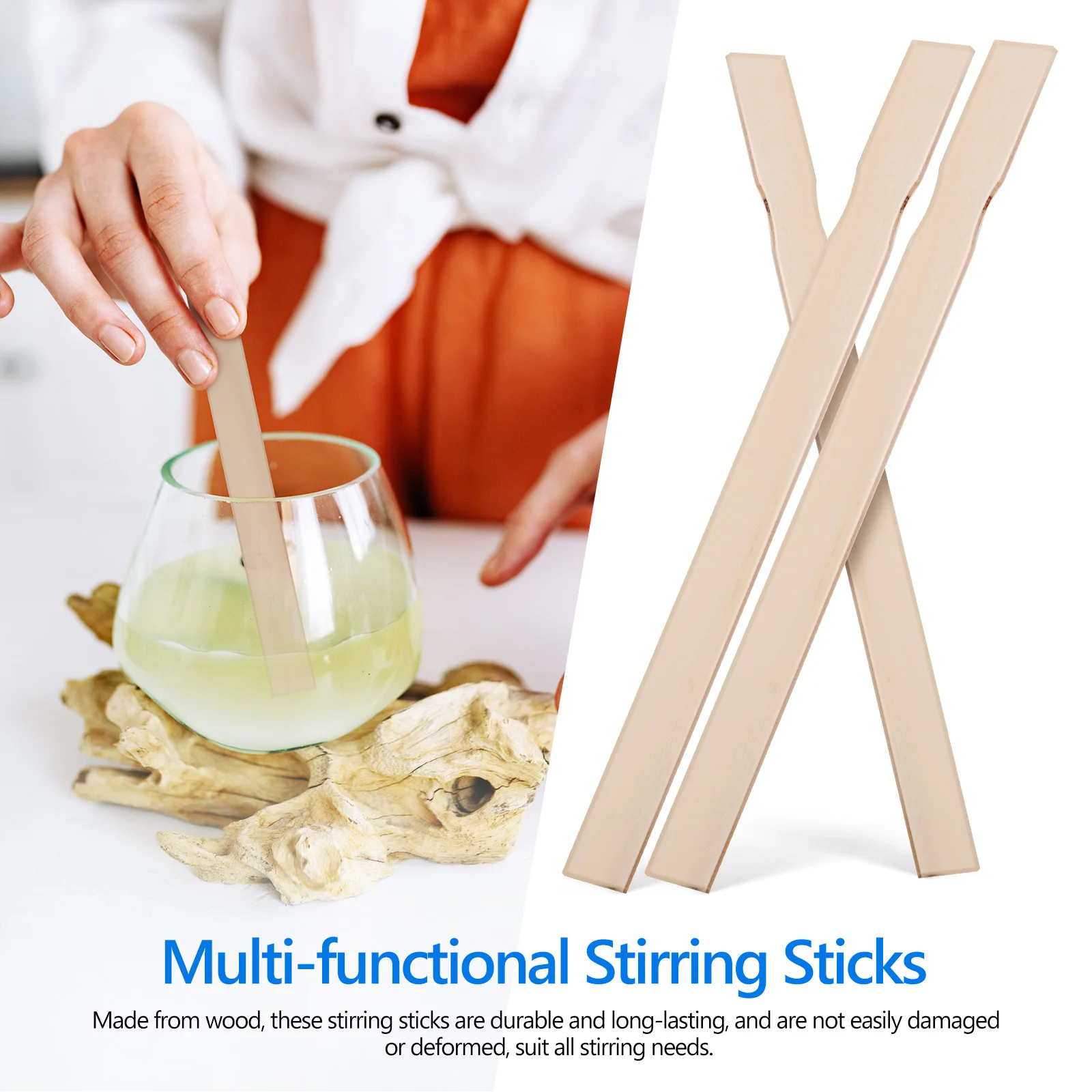 

25 Pcs Wooden Stirring Sticks Durable Smooth Surface Reusable Paint Food Mixing Craft Supplies Sewing Tools Accessories