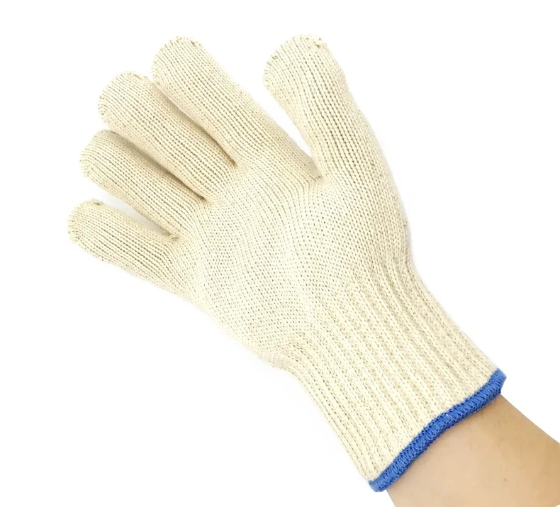 High Quality Thicken Double Cotton 500 Celsius Super Heat Resistant Anti Burn Heatproof Gloves Oven Kitchen White