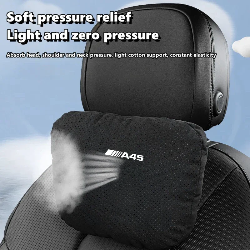 For AMG A 45 A45 Car Headrest Waist Pillow Neck Rest Seat Headrest Driver Lumbar Support Memory Cotton