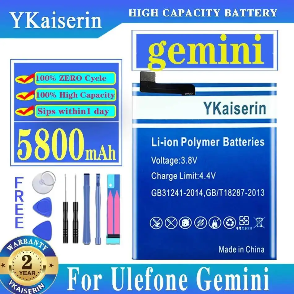 

Для Ulefone Gemini Pro 5800 мАч аккумулятор мобильного телефона высокой емкости