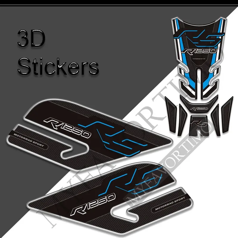 For BMW R1250RS R 1250 RS R1250 2019+3D Motorcycle Tank Pad Decals Tankpad Gas Fuel Oil Knee Kit Fishbone Protector