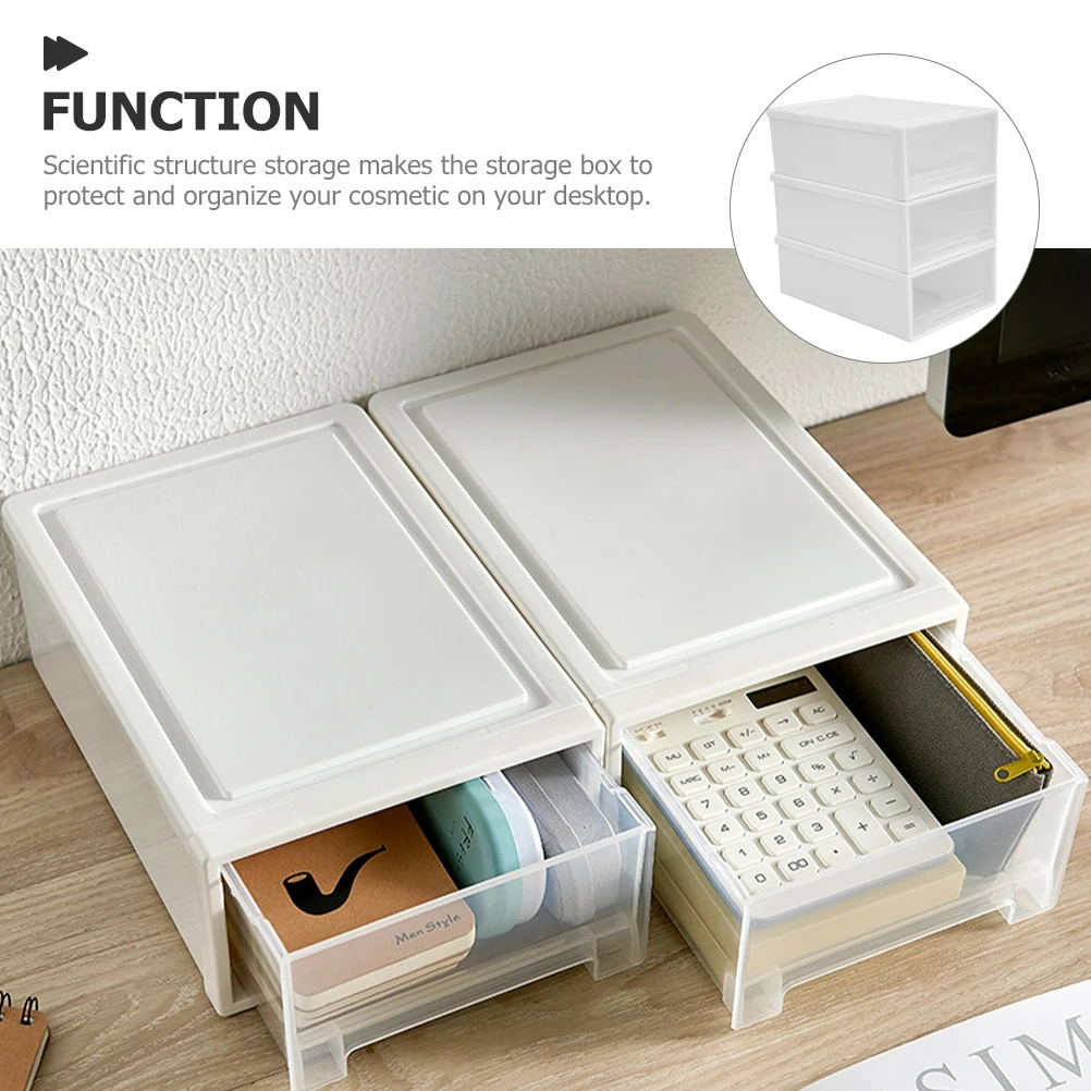

1 Set Of 3-Layer Stackable Desktop Organizer For Cosmetics Makeup Storage Box Pp Material Desk Organizers Sundry Holder Home