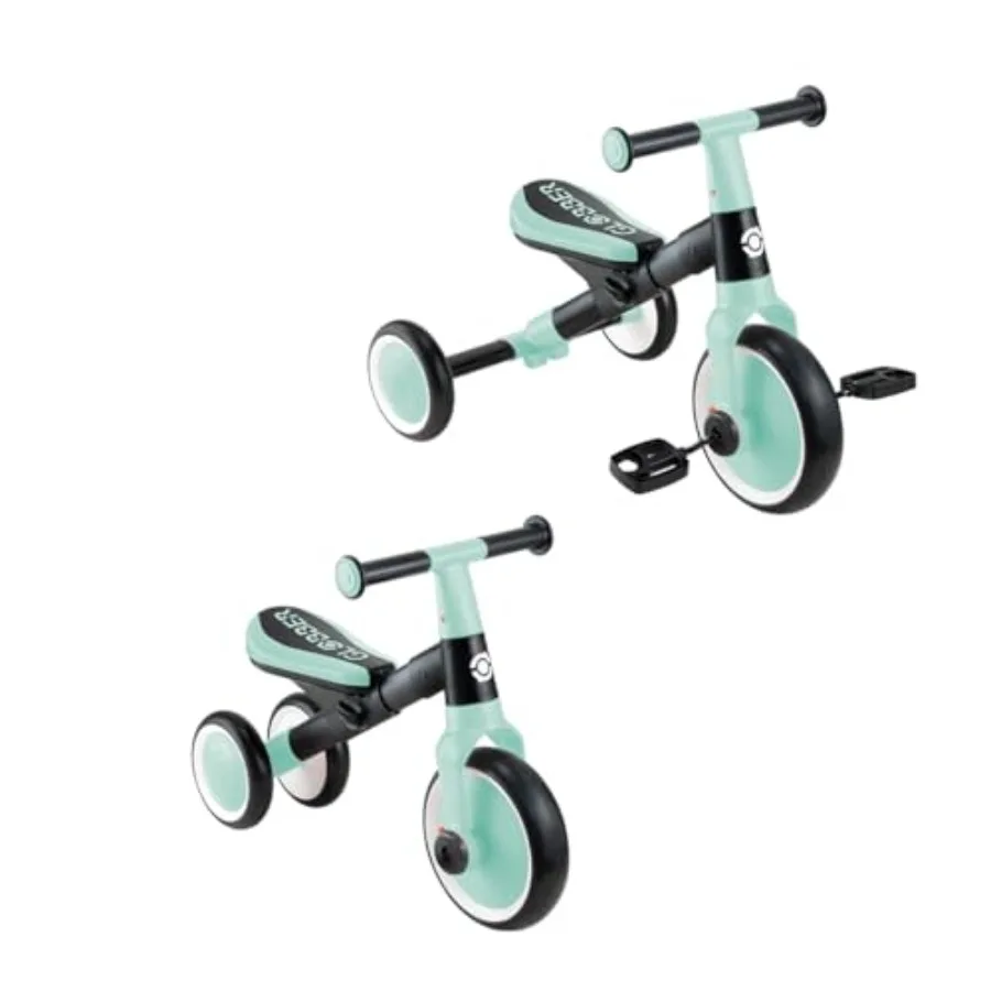 

Детский развивающий трехколесный велосипед Globber Learning Trike 2-в-1 с деревянной рамой и ярким красным цветом для малышей, способствует развитию равновесия