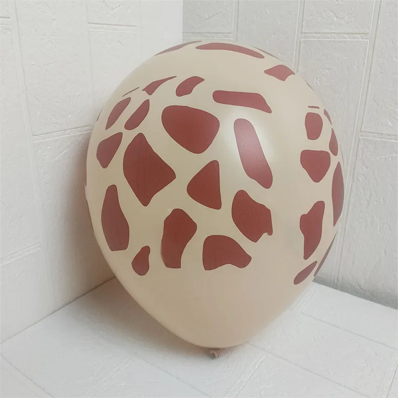 Safari Baby Shower Giraffe Printed Balloon Garland Kit  Jungle Birthday Party Decorations Kids Chrome Gold Latex Balloons