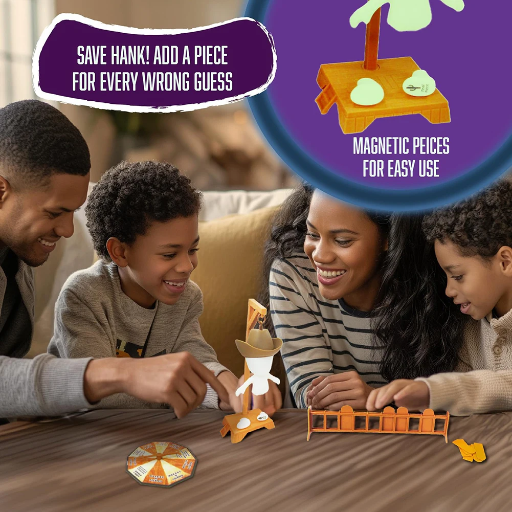 Juego de adivinación de palabras misteriosas Hangman magnético para niños y adultos, juego de viaje que brilla en la oscuridad, juegos de adivina la palabra antes de Hank Falls