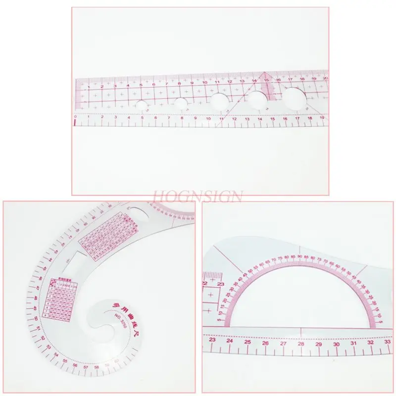 1pcs Multi functional curve ruler, plate making cutting ruler, cutting bed template ruler, clothing ruler, armhole collar ruler
