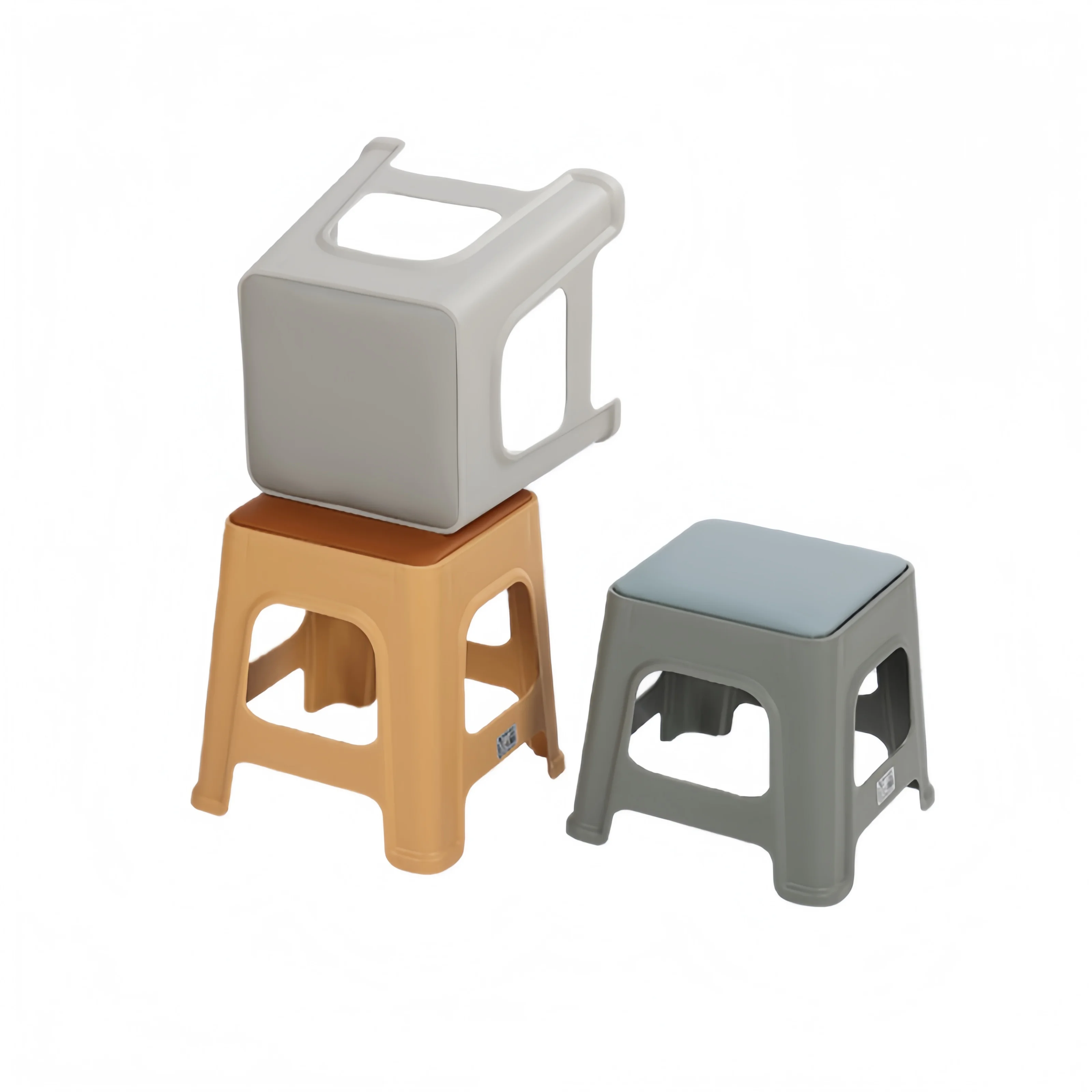 

Wholesale Durable Household Plastic Chairs Thickened and Stackable Small Benches Sofas Stools Low Chairs