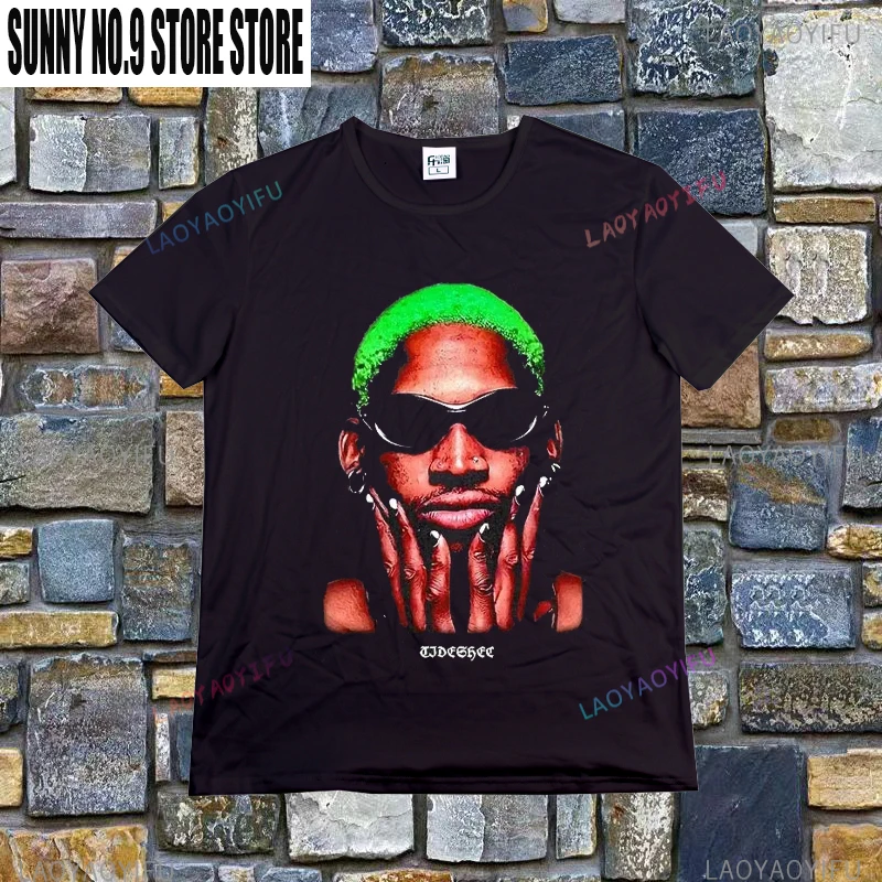 Dennis Rodman Pattern T-shirt Plus Size Summer Men's Clothing Retro Fashion Street Clothing Short Sleeve T-shirt