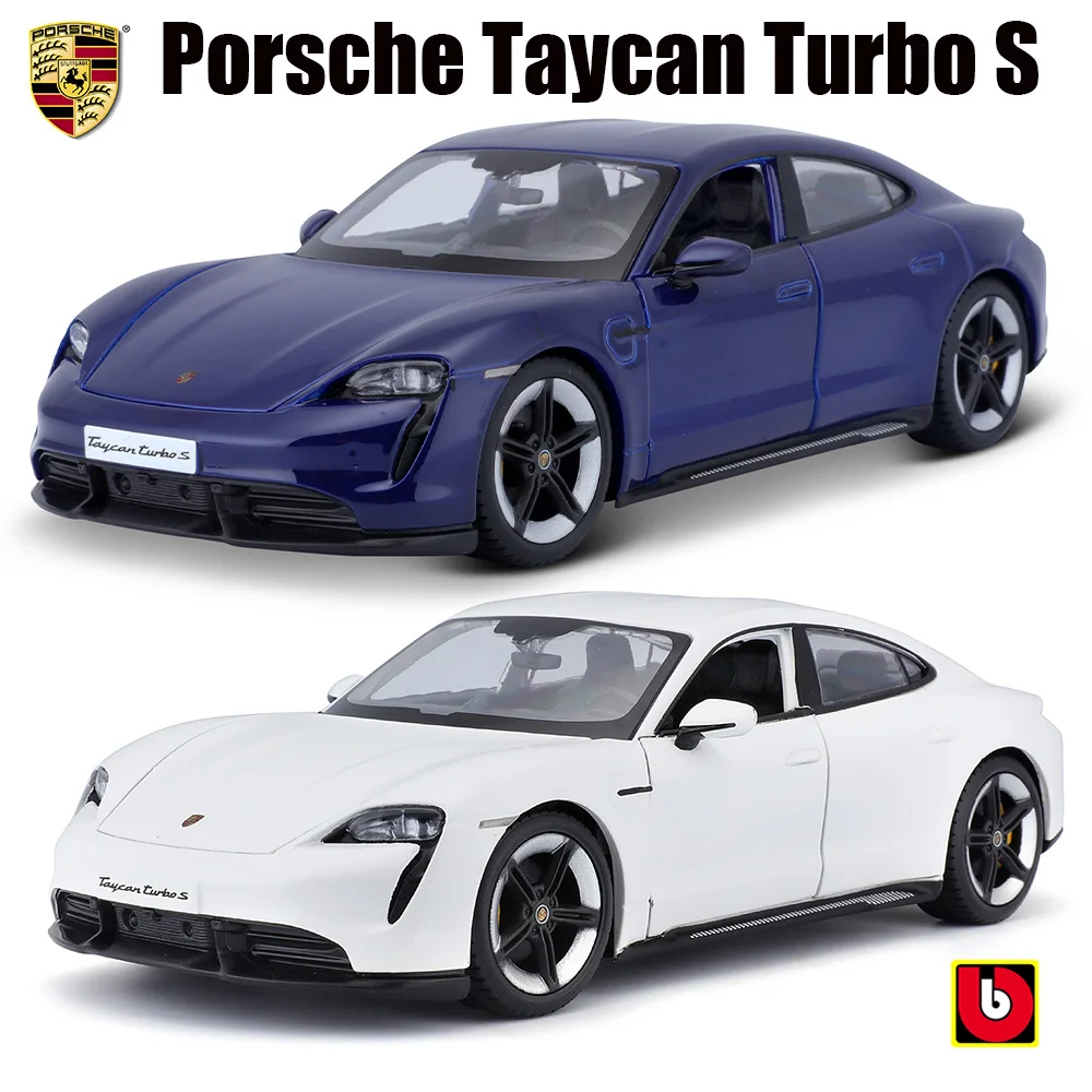 Bburago 1:24 Scale Porsche Taycan Turbo S alloy racing car Alloy Luxury Vehicle Diecast Cars Model Toy Collection Gift