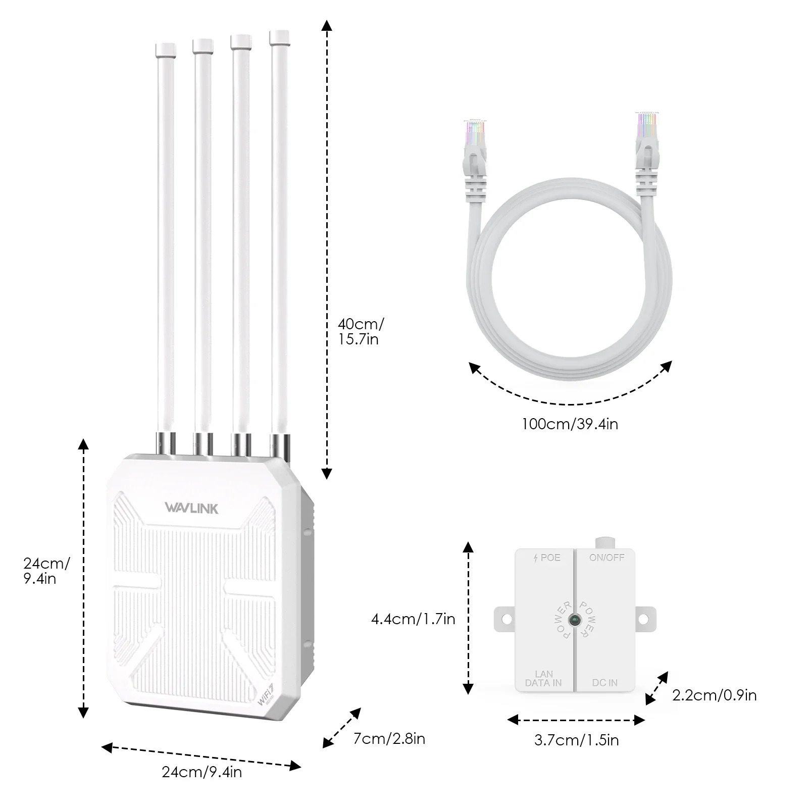 WiFi 7 Outdoor Long Range Router Dual Band BE5100 Mesh Router IP67 Waterproof & Dustproof Computer