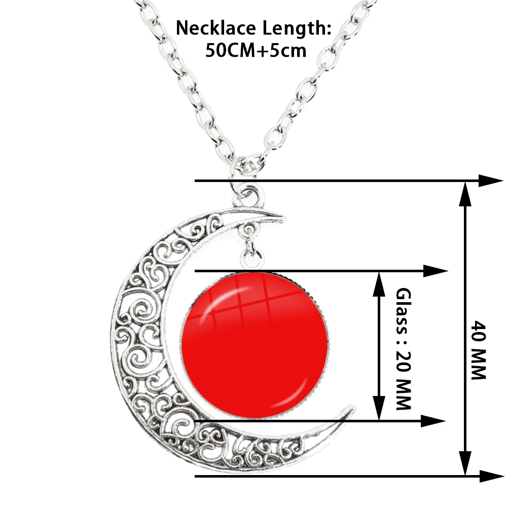 Customized Necklaces Personalized Custom Pendant Moon Necklace Glass Pendants Mum Dad Baby Grandpa Parents Gifts