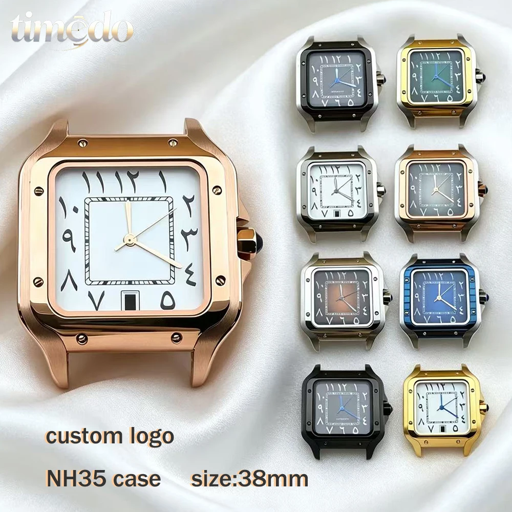 

Stainless steel NH35 case 27mm Arabic numeral dial men's automatic watch suitable for NH35 movement watch accessories