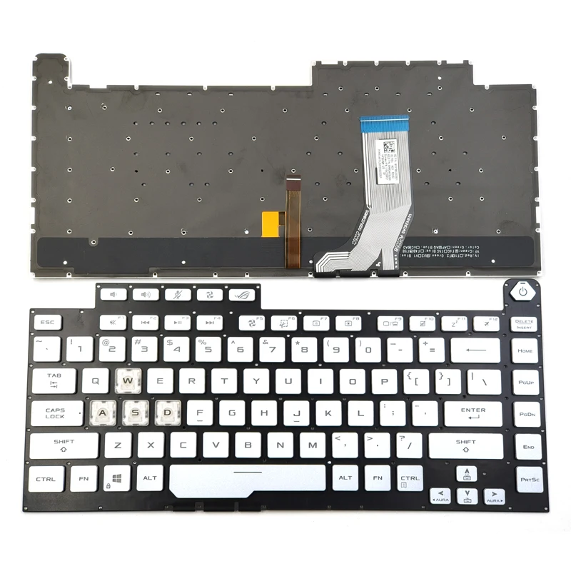 New For Asus ROG Strix G G531GU G531GT G15 G512 G512LI G512LU G512LV G512LW Laptop Keyboard US Silver With Backlit