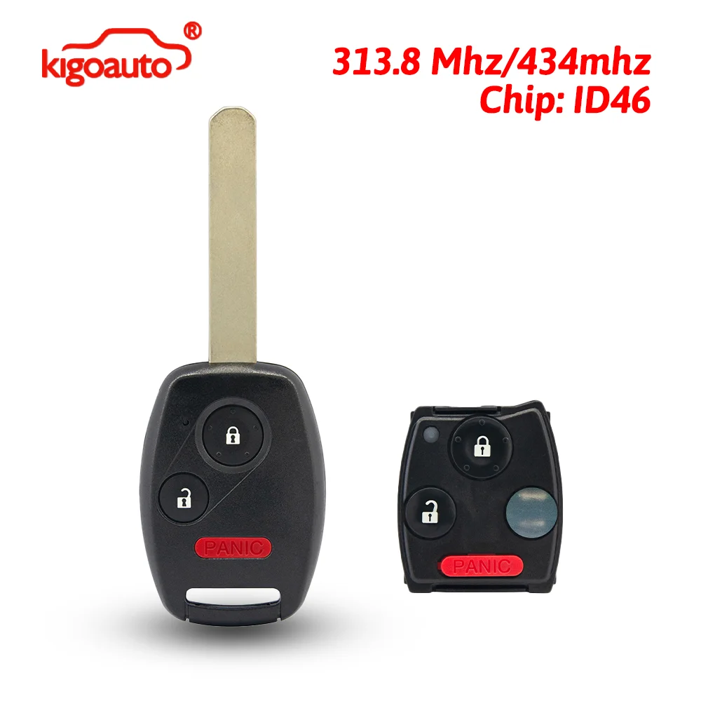 

kigoauto Honda Civic CR-V Fit Remote Key 2/3 Button FCC N5F-S0084A 313.8MHz ID46 Chip 35111-SVA-305 35118-TP6-A20