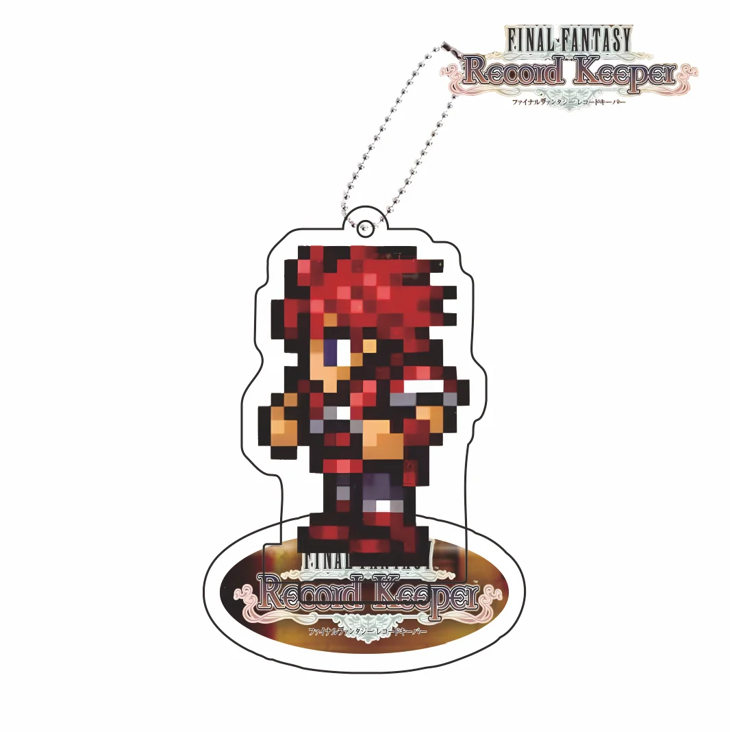 Final Fantasy Record Keeper Pixel Art Acrylic Keychain Game Character Standee FF Themed Bag Pendant Collectible Keyring for Fans