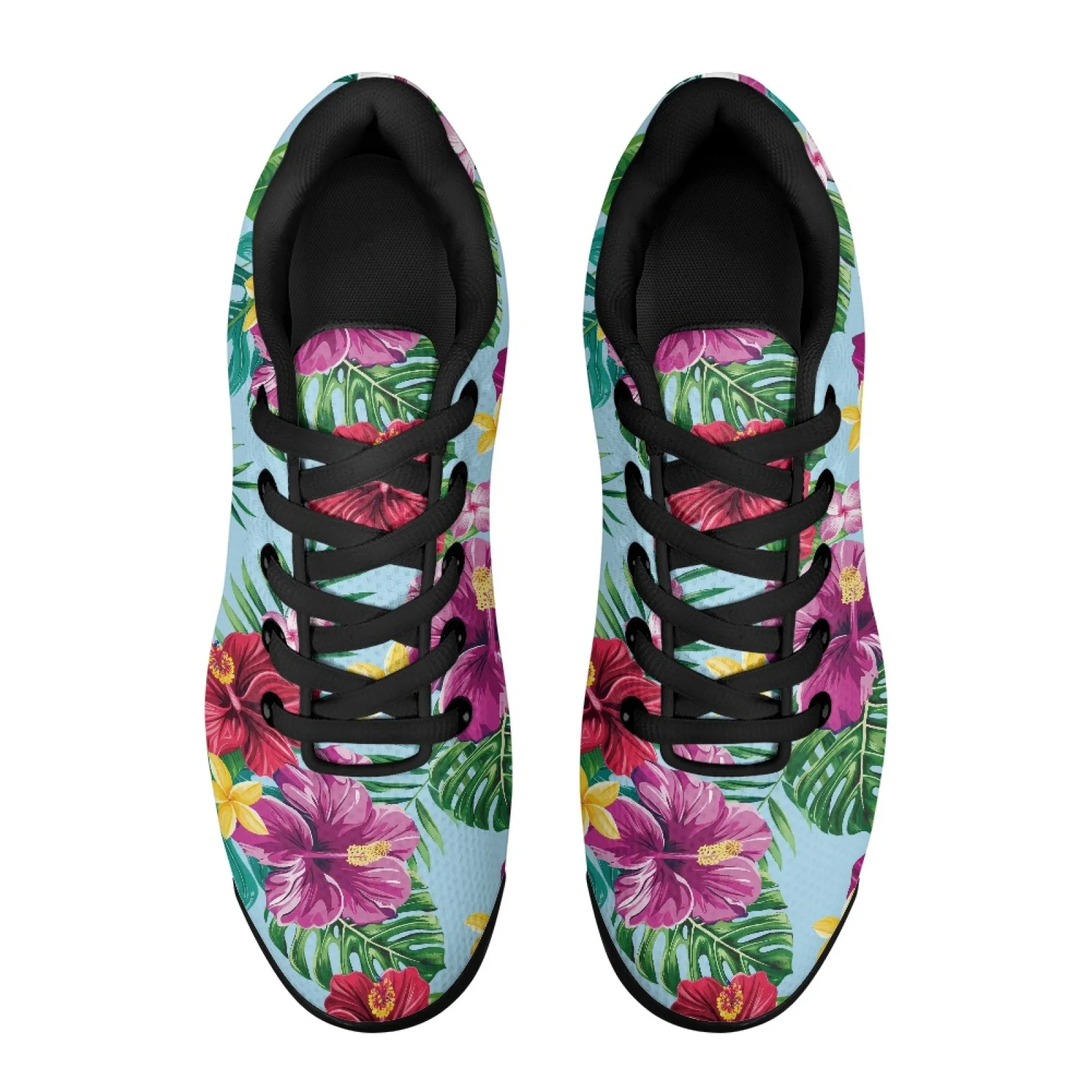PENSTROLL Vibrant Floral Print Tennis Basketball Shoes Mesh Tennis Sneakers Modern Walking Shoes for Men