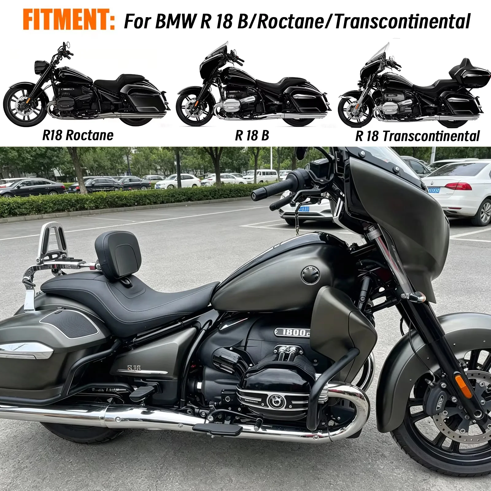 For BMW Bagger R18B Accessories Motorcycle Multi-Purpose Driver Rear Passenger Backrest Luggage Rack Sissy Bar
