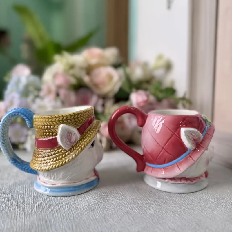 Cute Cat Couple Coffee Glass Ceramic Mug Perfect Christmas Gifts Wedding Keepsake Cappuccino Latte Drinking Cup Dropshipping