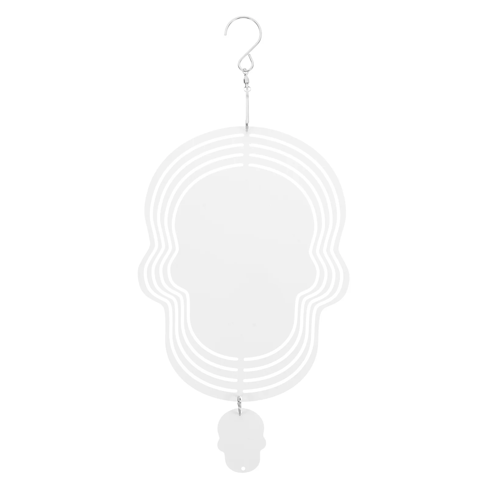 

Blank Wind Spinner DIY Sublimation Aluminum Wind Spinner Decor Halloween Skull Heat Transfer Double-Sided Hanging Ornament Yard