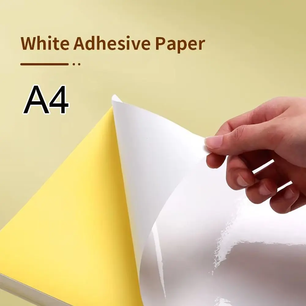 New A4 Self-Adhesive Paper Matte Glossy Surface Writable Paper Sticker White Sticker Label Paper Laser Inkjet Printer