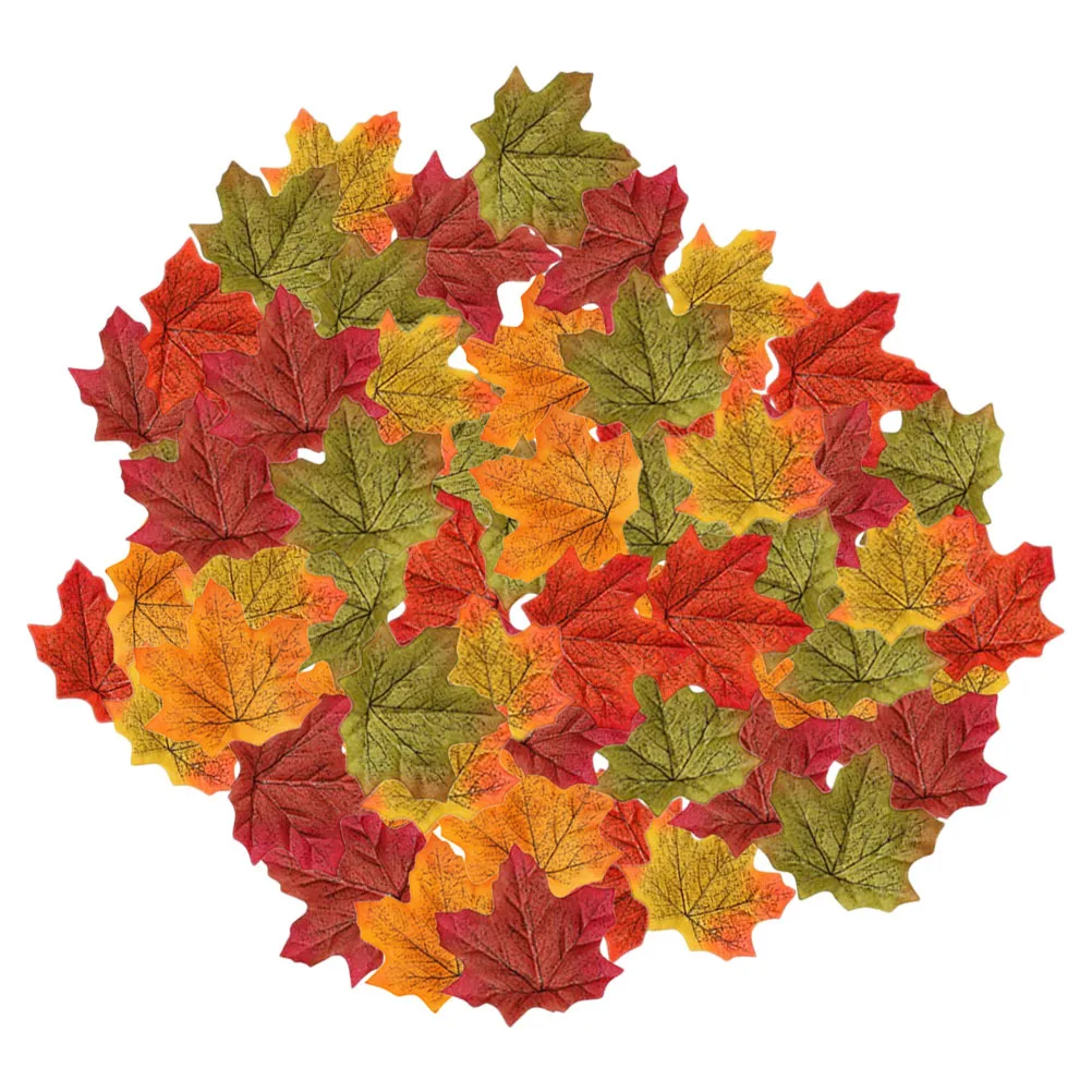 

500Pcs Fake Maple Leaf Decorations Autumn Faux Leaves Thanksgiving Fall Decor Party Table Ornaments Leaf Decor