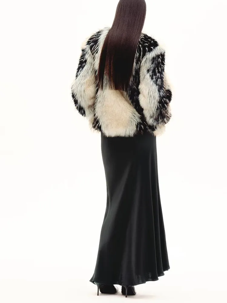 2025 inverno nova chegada feminina faion doce sexy confortável cinta dr cintura alta saia longa sem sve vestido de noite