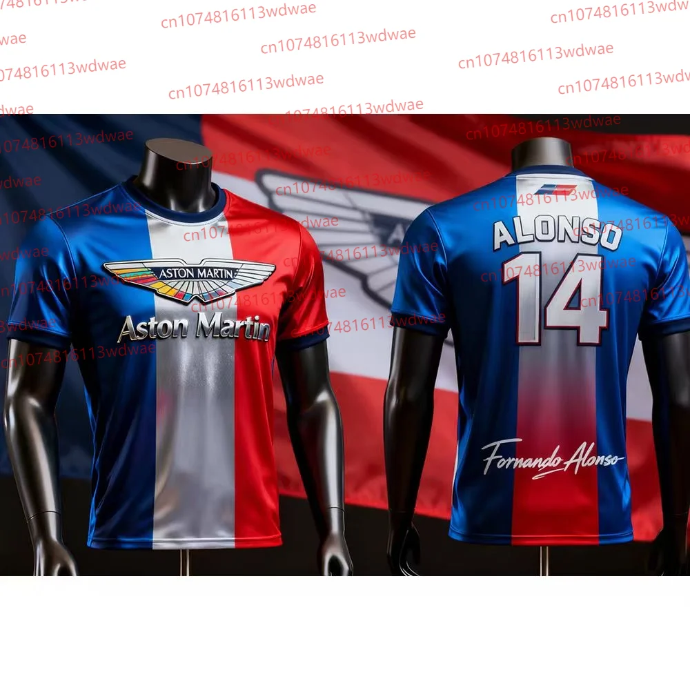 

Aston Martin T-shirt Fernando Alonso 14 Tshirt Quick-drying Short-sleeved Sportswear Fans Classic Spanish Racers Racing Suit