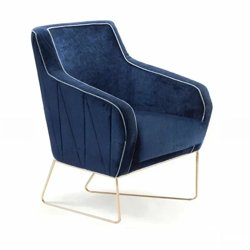 Nordic Modern Simple Fabric Sofa Furniture Cafe Stainless Steel Negotiation Chair