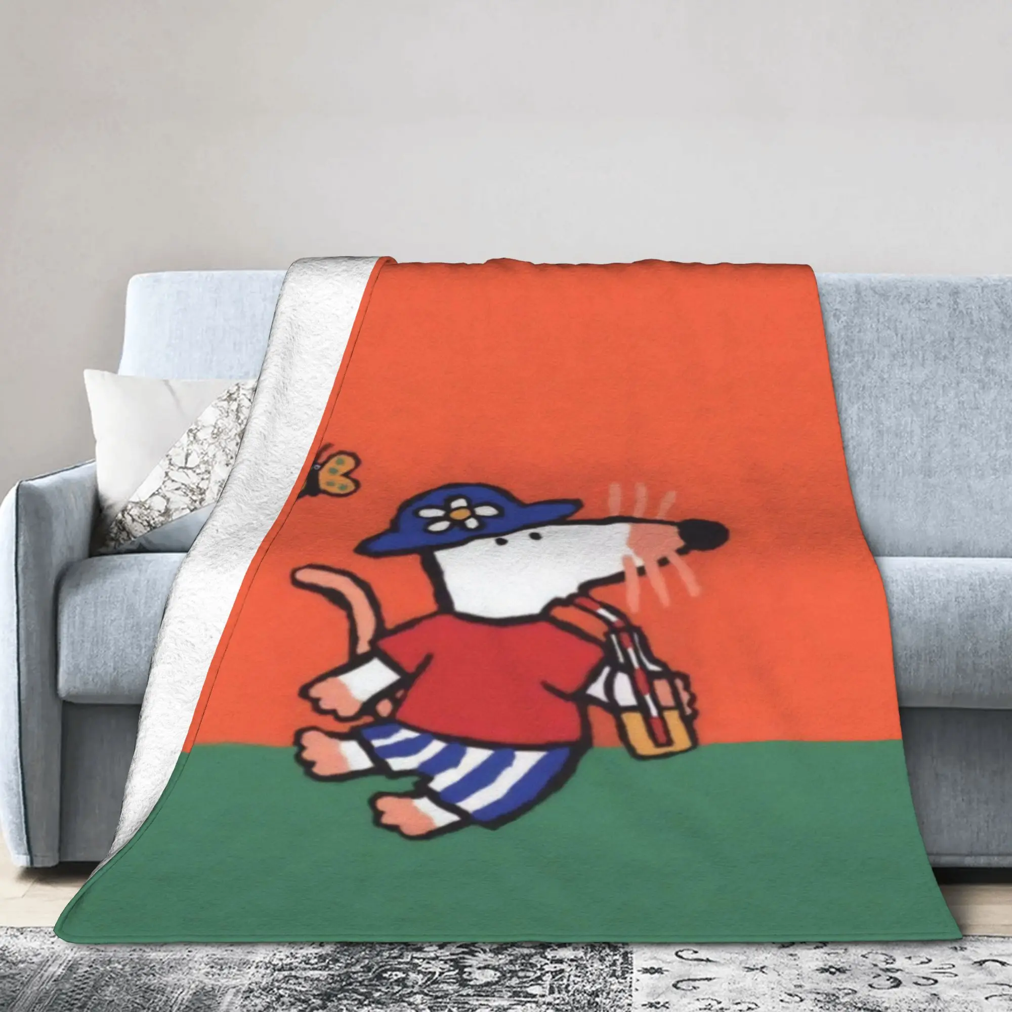 Comfortable Maisy Mouse Blanket Stuff Home Decorative  Throws And Blankets Lightweight Flannel for Car